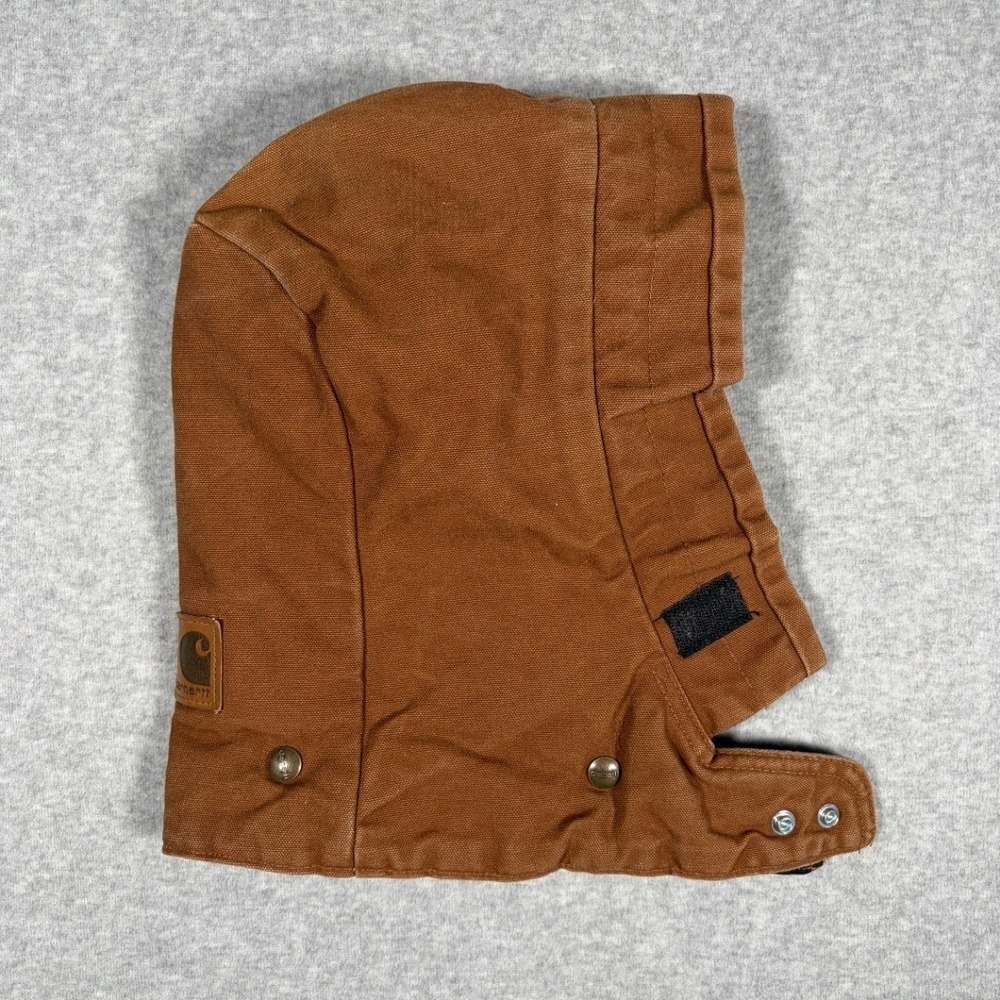 Carhartt Detachable Snap-On Hood Men's One Size Brown Canvas Quilted A148 BRN
